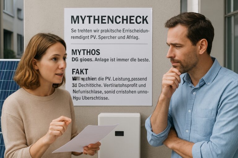 Mythencheck: So treffen wir praktische Entscheidungen rund um PV, Speicher und Alltag